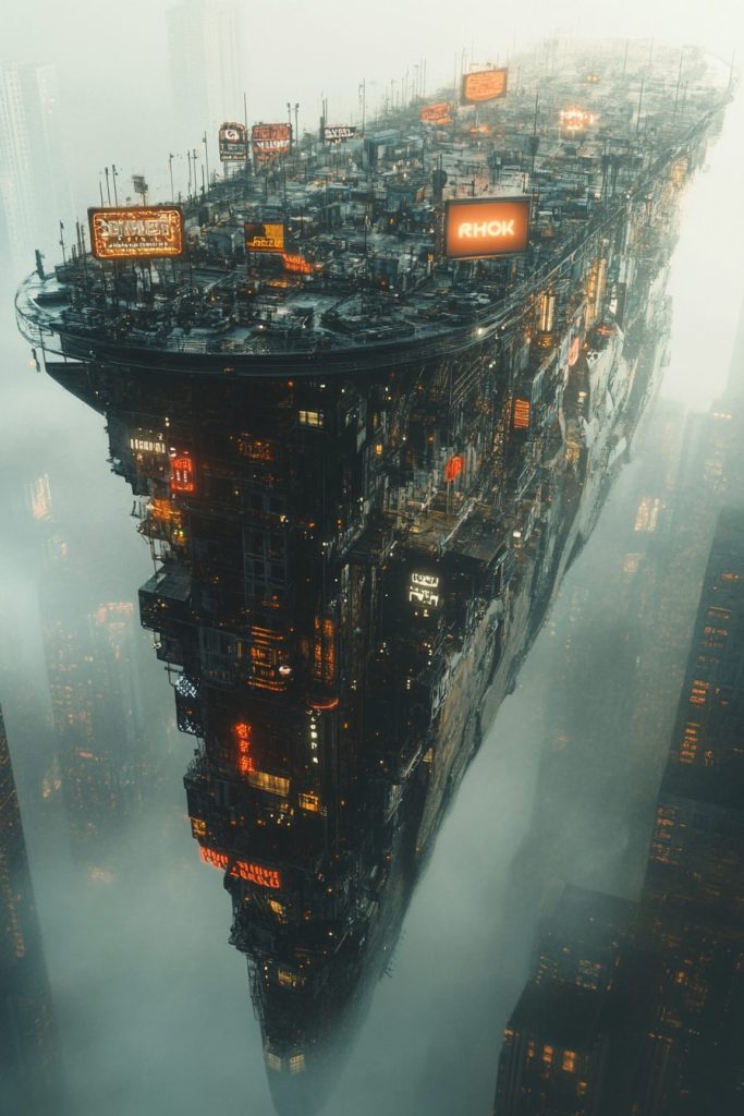 A City Above a City - Cyberpunk AI Artwork 9