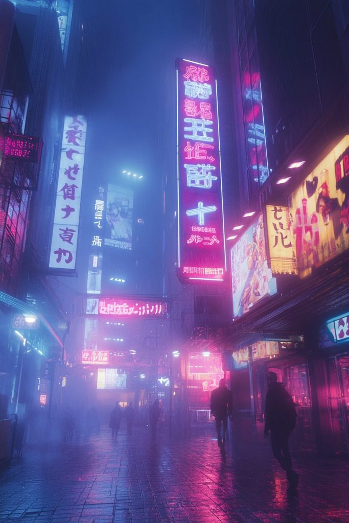Cyberpunk-Style Japanese Restaurant Shopfronts AI Artwork 10