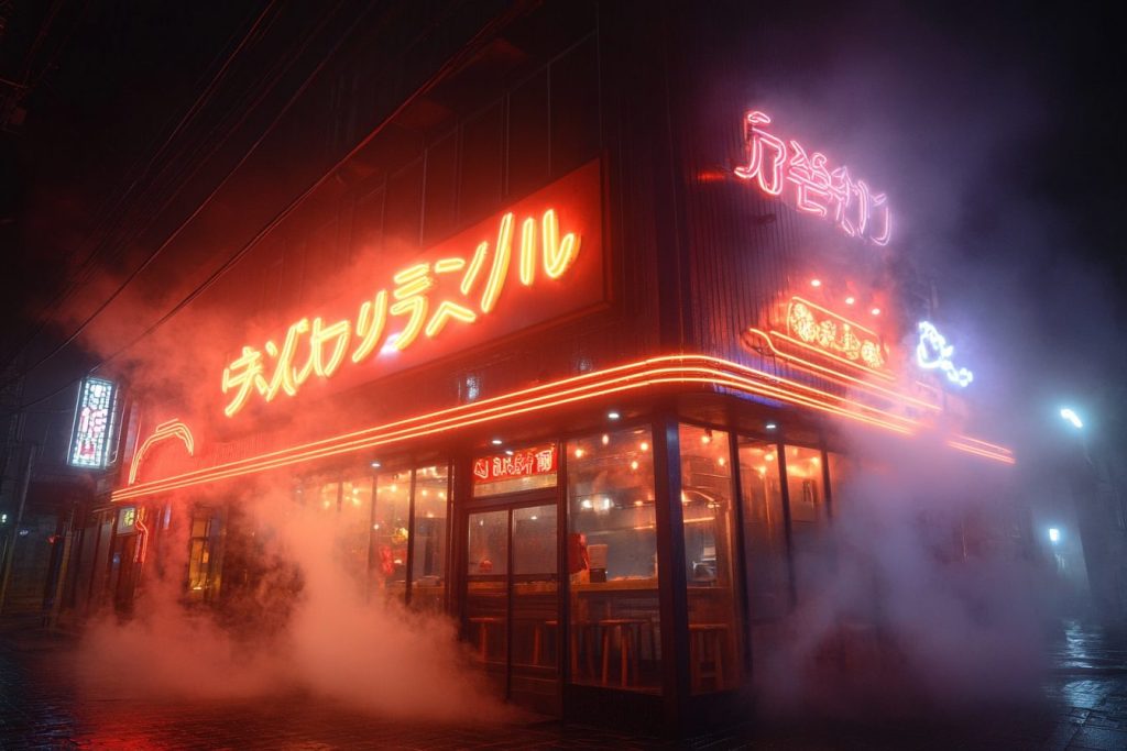 Cyberpunk-Style Japanese Restaurant Shopfronts AI Artwork 14