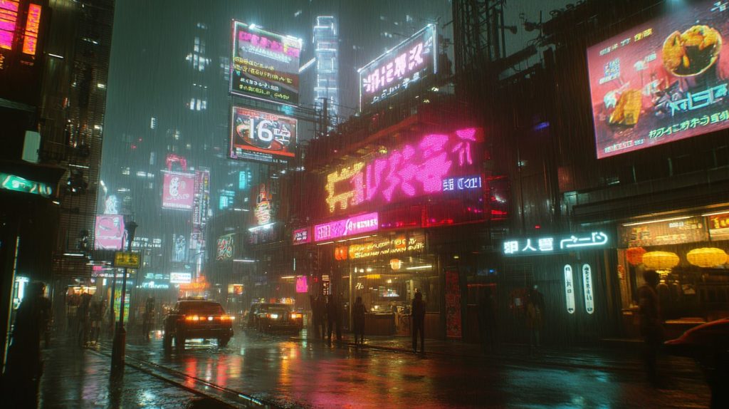 Cyberpunk-Style Japanese Restaurant Shopfronts AI Artwork 15