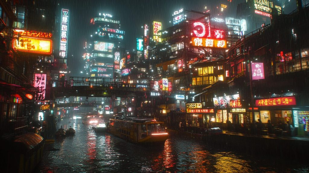 Cyberpunk-Style Japanese Restaurant Shopfronts AI Artwork 16