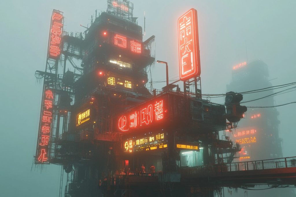 Cyberpunk-Style Japanese Restaurant Shopfronts AI Artwork 18