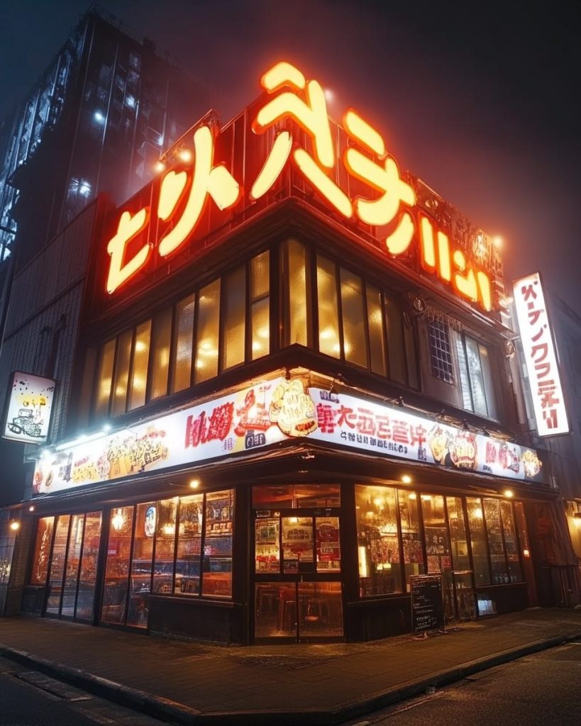 Cyberpunk-Style Japanese Restaurant Shopfronts AI Artwork 9
