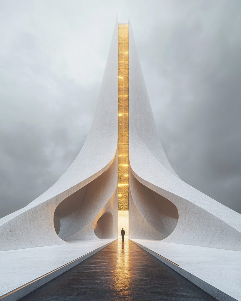 Futuristic and Minimalistic Towers AI Artwork 2