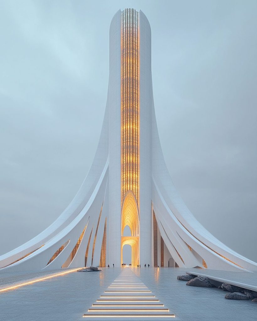 Futuristic and Minimalistic Towers AI Artwork 5