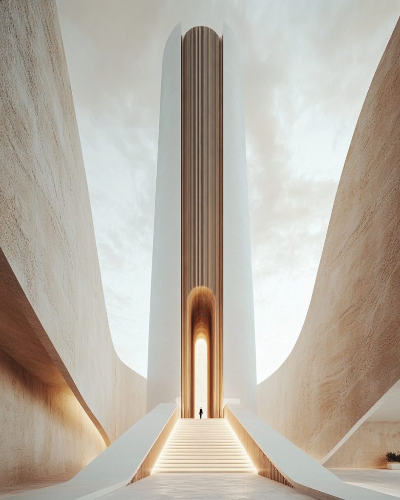 Futuristic and Minimalistic Towers AI Artwork 7