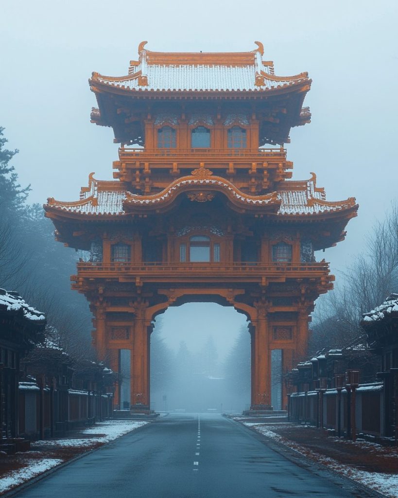Japanese Arches and Gates AI Artwork 3