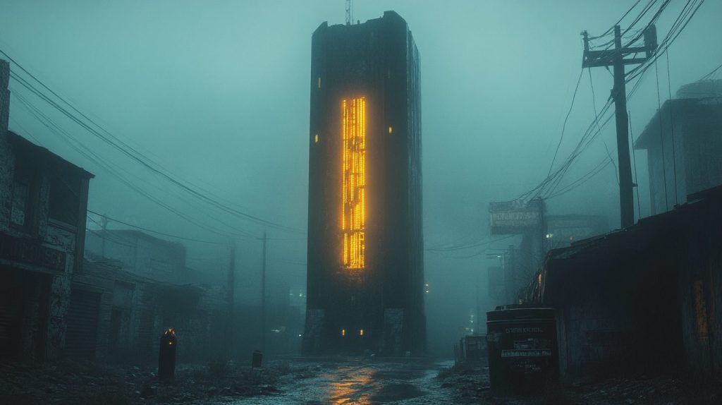 Old Towns with Neon Buildings AI Artwork 11