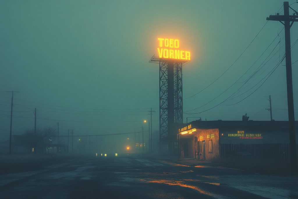 Old Towns with Neon Buildings AI Artwork 13