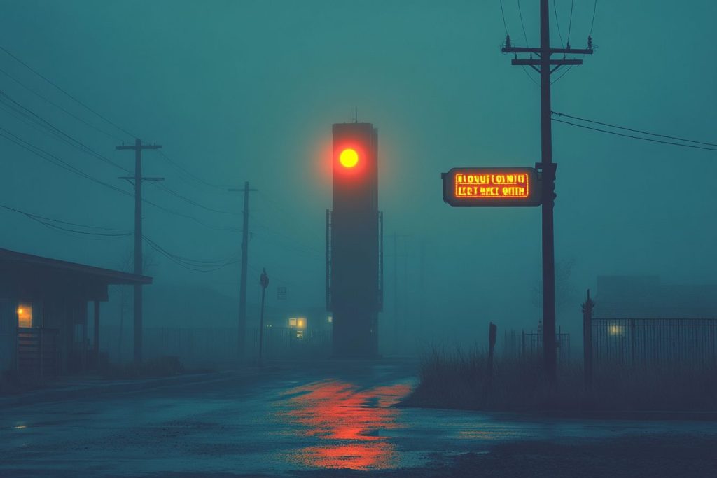 Old Towns with Neon Buildings AI Artwork 14