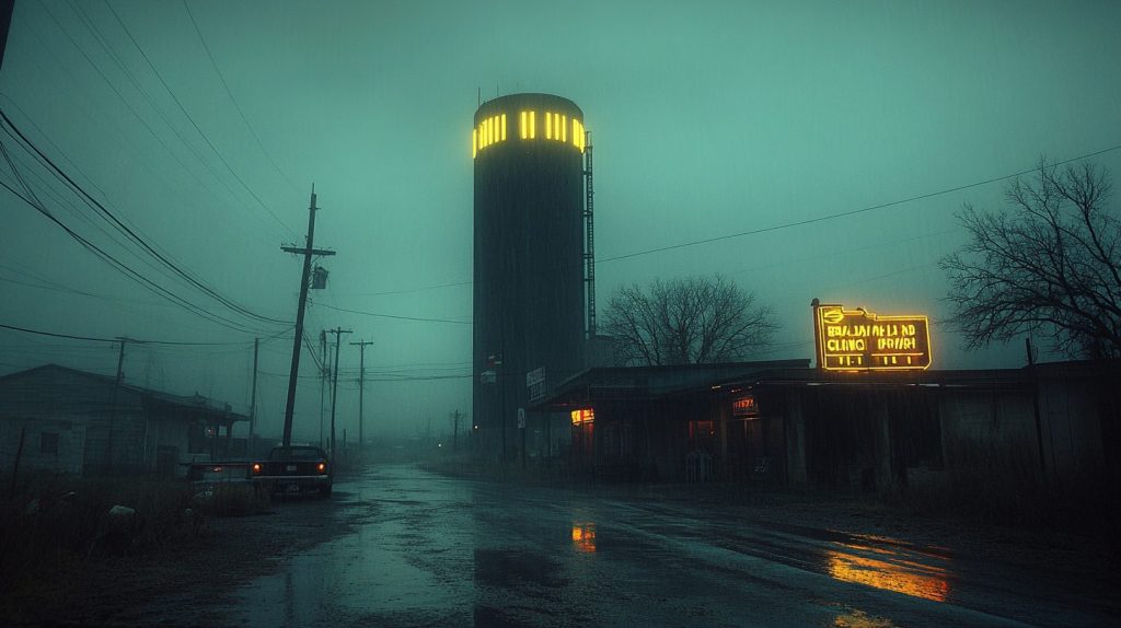 Old Towns with Neon Buildings AI Artwork 15