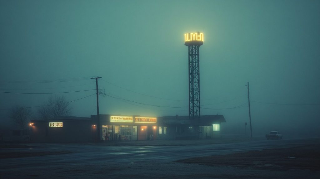 Old Towns with Neon Buildings AI Artwork 16
