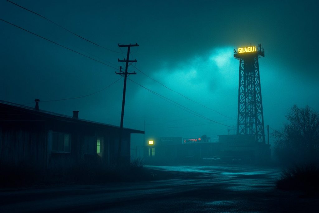 Old Towns with Neon Buildings AI Artwork 18