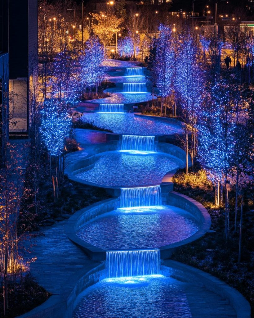 The Blue Neon Gardens AI Artwork 4