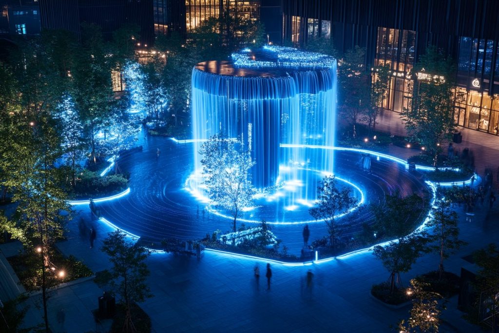 The Blue Neon Gardens AI Artwork 7