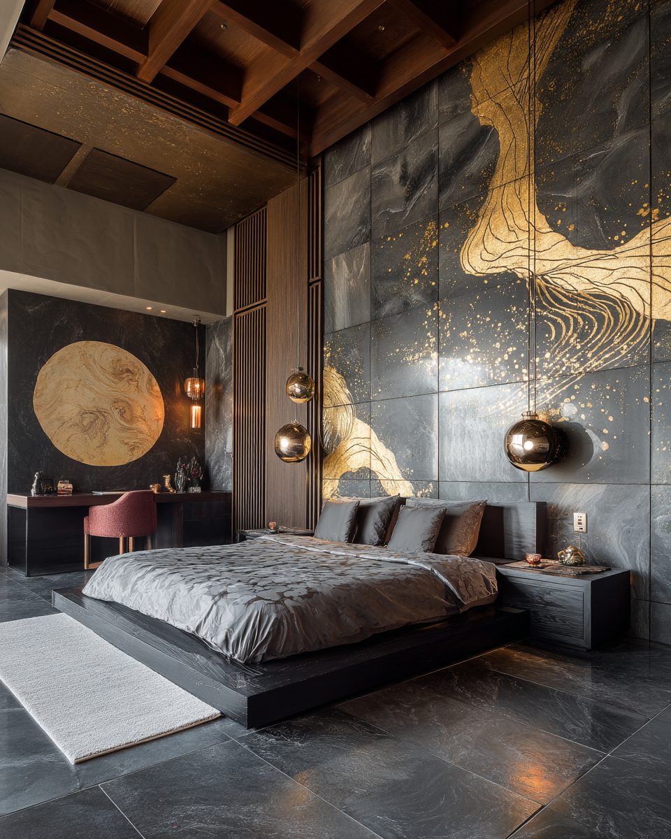 A Luxurious Asian-Style Bedroom Interior