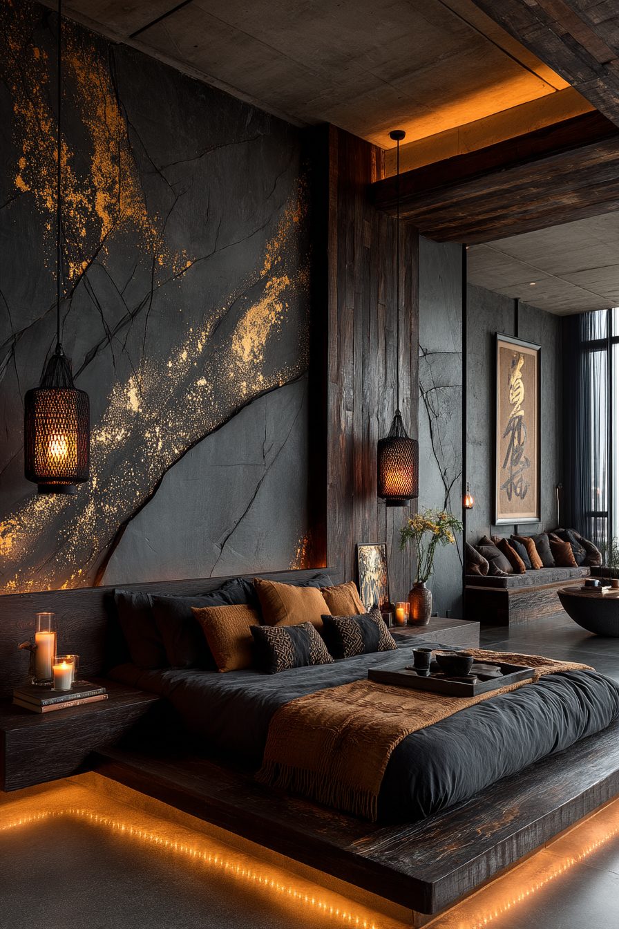A Luxurious Asian-Style Bedroom Interior