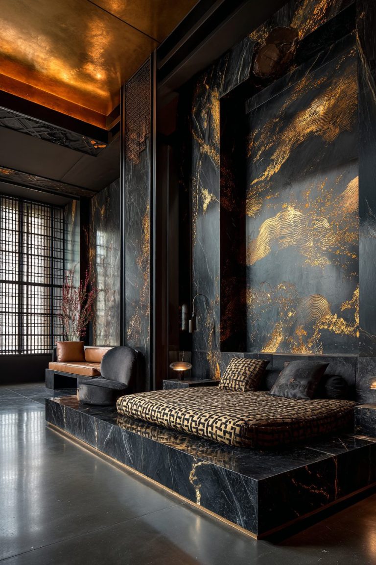 A Luxurious Asian-Style Bedroom Interior