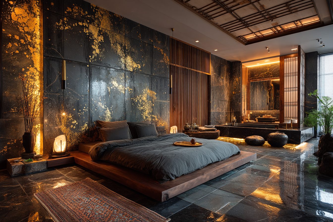 A Luxurious Asian-Style Bedroom Interior