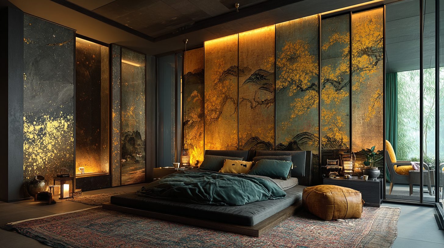 A Luxurious Asian-Style Bedroom Interior