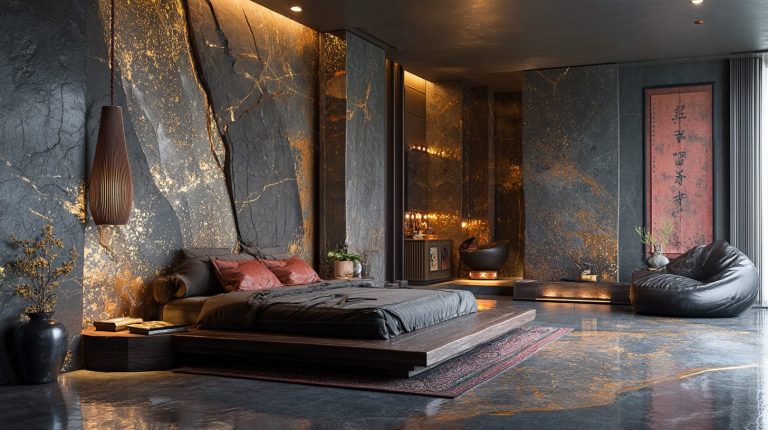 A Luxurious Asian-Style Bedroom Interior