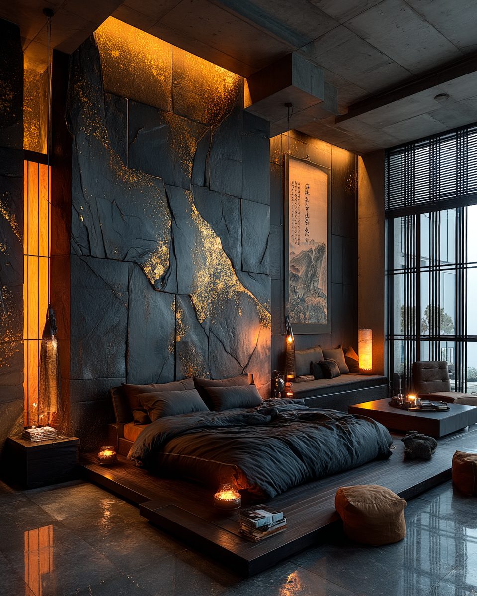 A Luxurious Asian-Style Bedroom Interior
