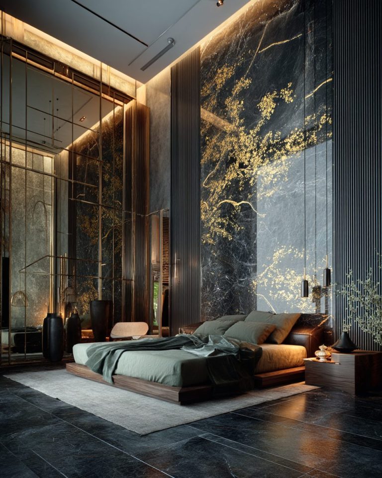 A Luxurious Asian-Style Bedroom Interior