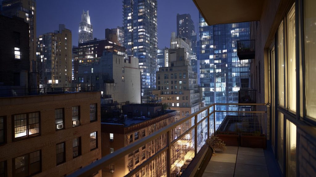 Apartment Balcony with a New York Cityscape View AI Artwork 11
