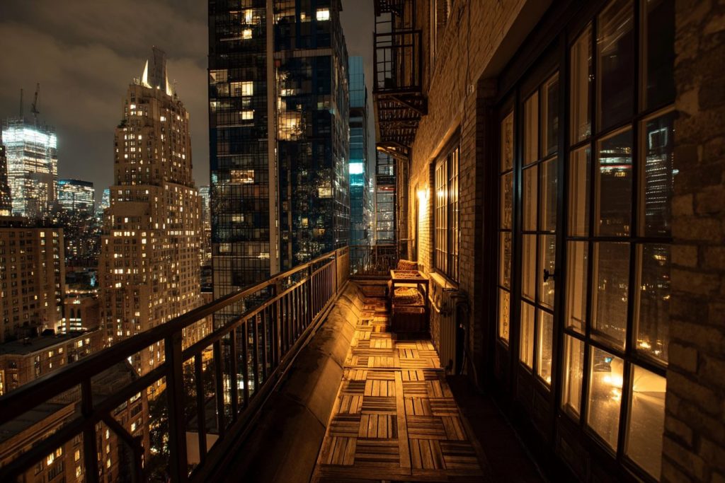 Apartment Balcony with a New York Cityscape View AI Artwork 9