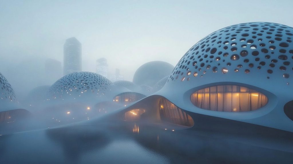 Futuristic Cityscapes and their Unique Buildings AI Artwork 11