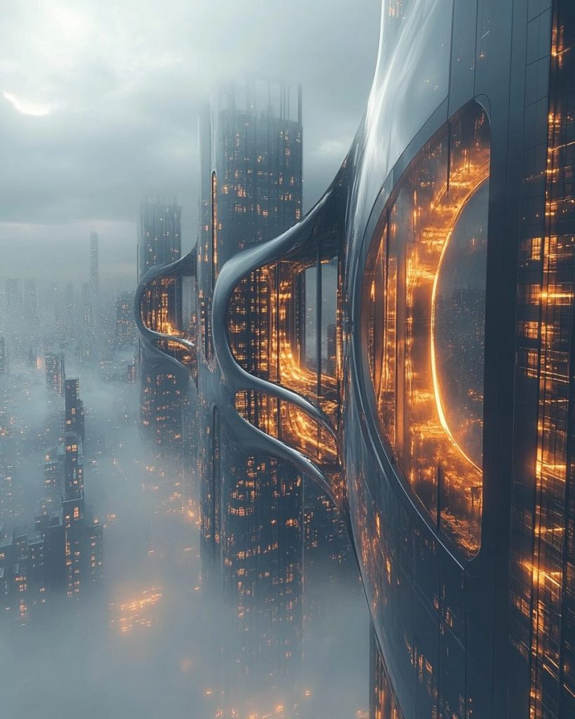 Futuristic Cityscapes and their Unique Buildings AI Artwork 14