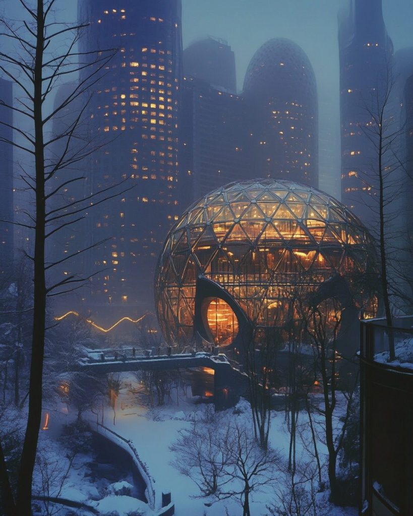 Futuristic Cityscapes and their Unique Buildings AI Artwork 17