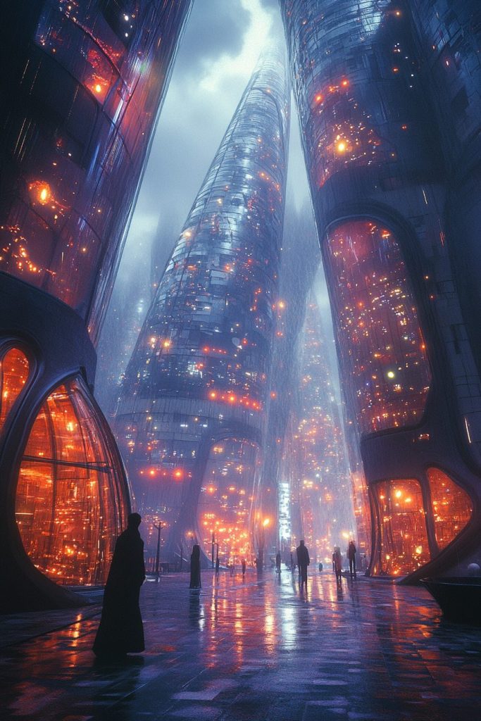 Futuristic Cityscapes and their Unique Buildings AI Artwork 3