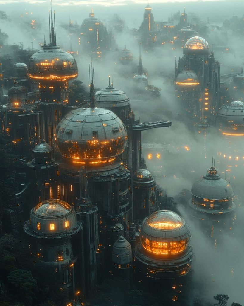 Futuristic Cityscapes and their Unique Buildings AI Artwork 4