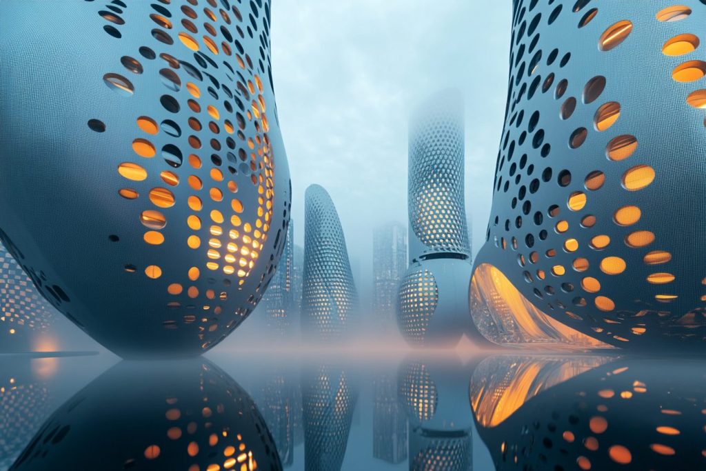Futuristic Cityscapes and their Unique Buildings AI Artwork 6