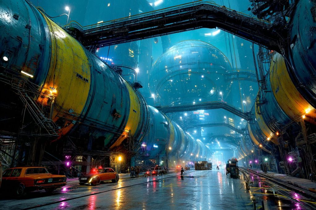 Futuristic Industrial Urban Landscapes AI Artwork 13