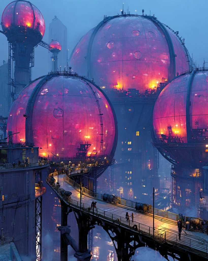 Futuristic Industrial Urban Landscapes AI Artwork 5