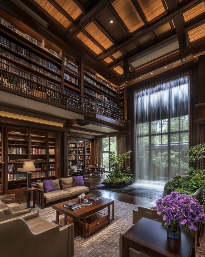 Libraries with Indoor Gardens AI Artwork 3