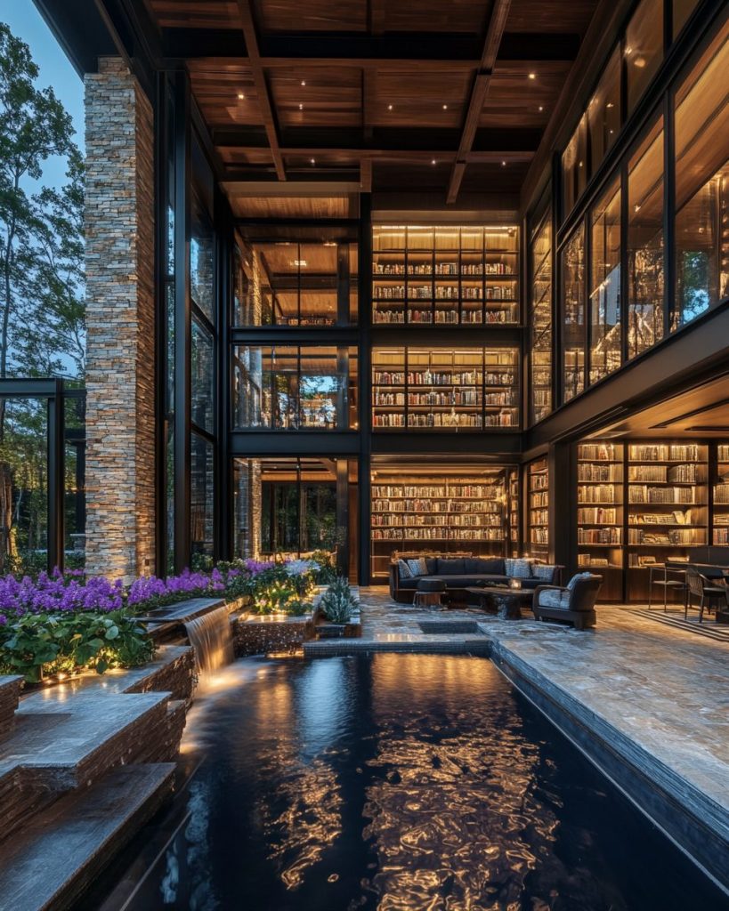 Libraries with Indoor Gardens AI Artwork 4