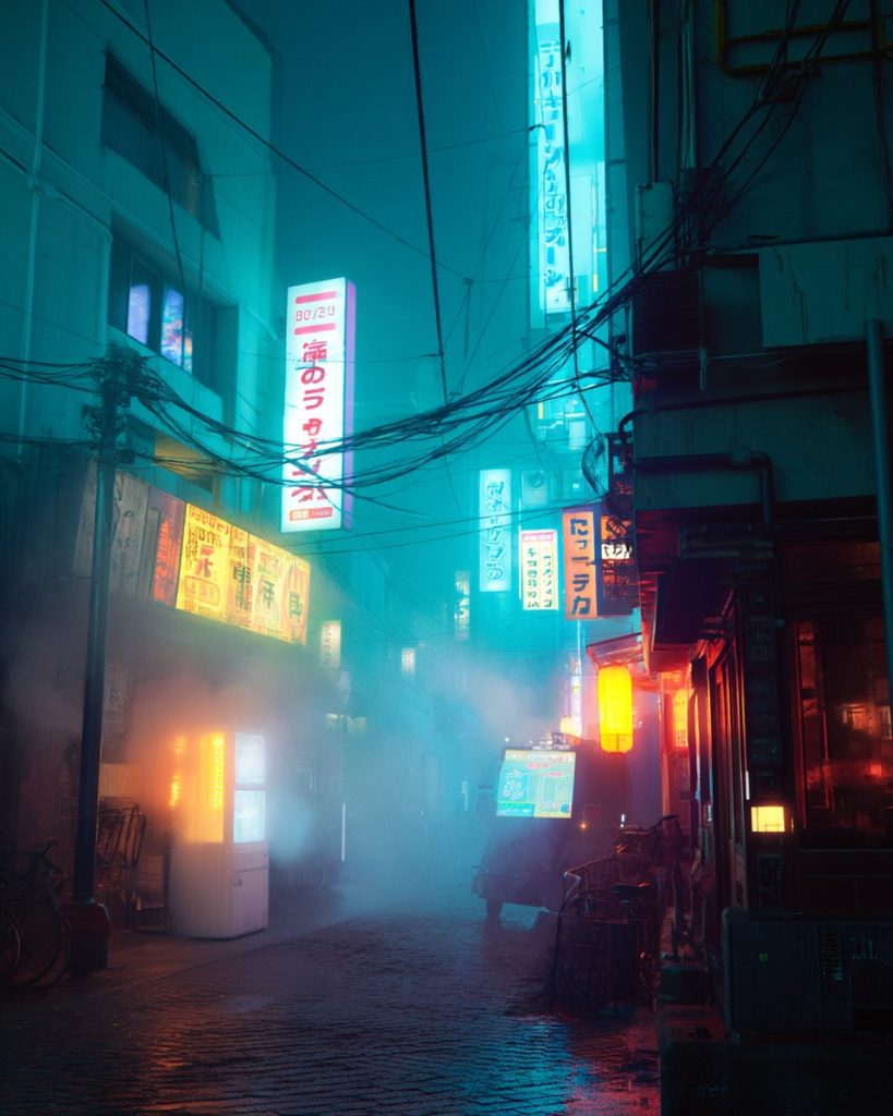 The Streets of Cyberpunk City AI Artwork 10