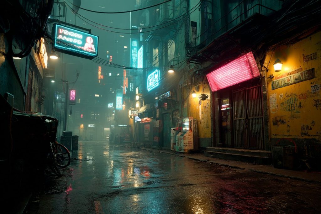 The Streets of Cyberpunk City AI Artwork 12