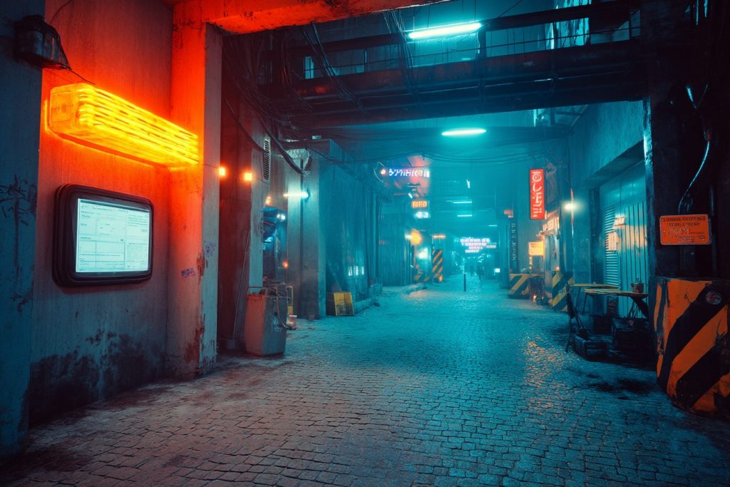 The Streets of Cyberpunk City AI Artwork 17