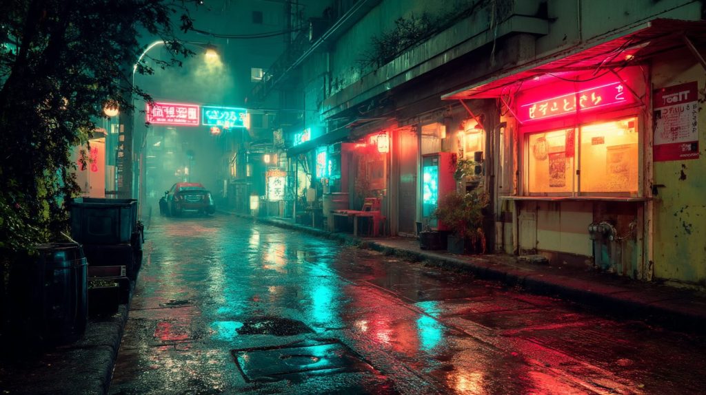 The Streets of Cyberpunk City AI Artwork 18
