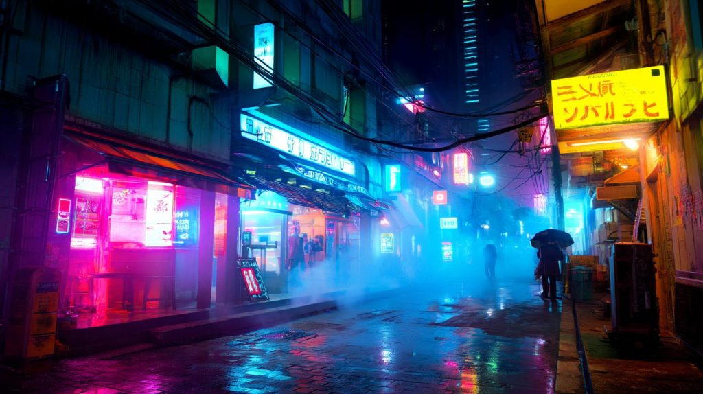 The Streets of Cyberpunk City AI Artwork 19