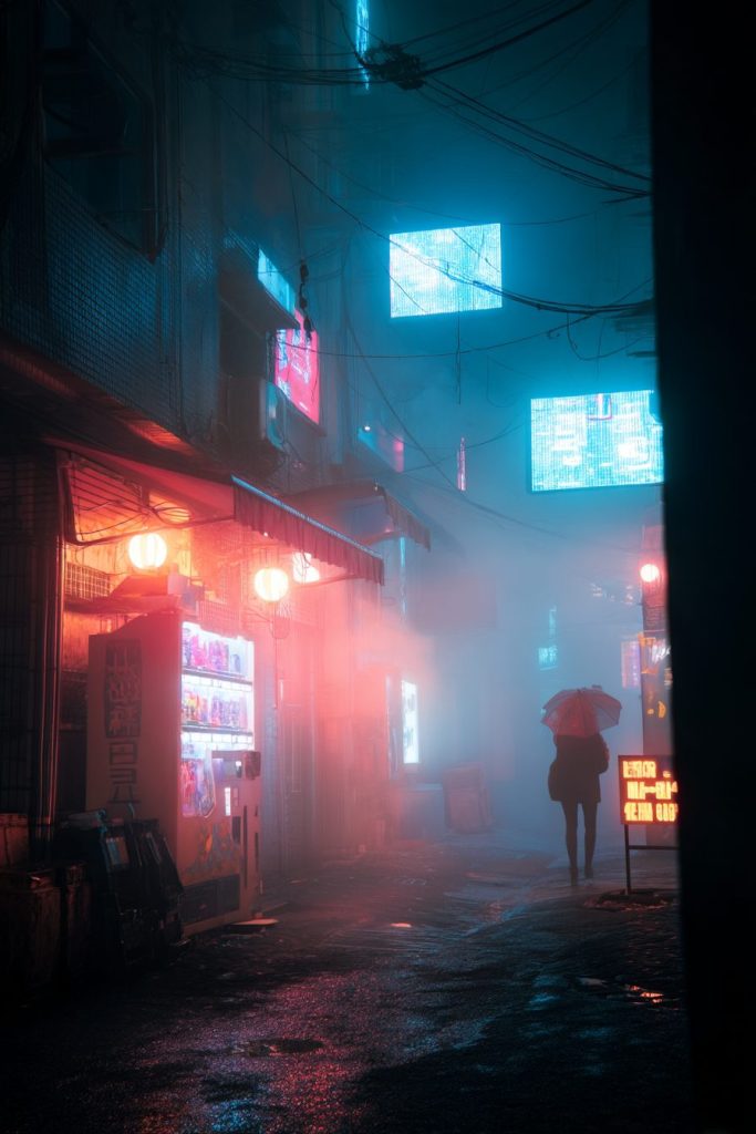 The Streets of Cyberpunk City AI Artwork 20