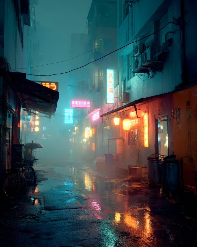 The Streets of Cyberpunk City AI Artwork 2