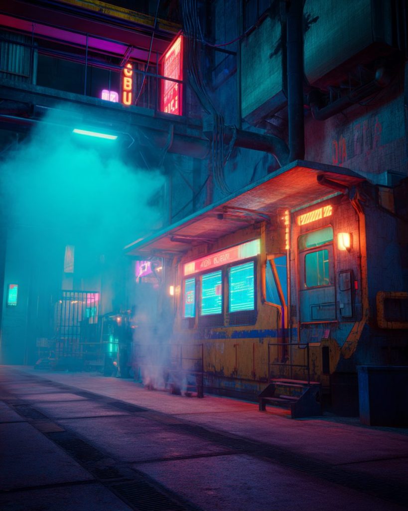 The Streets of Cyberpunk City AI Artwork 4