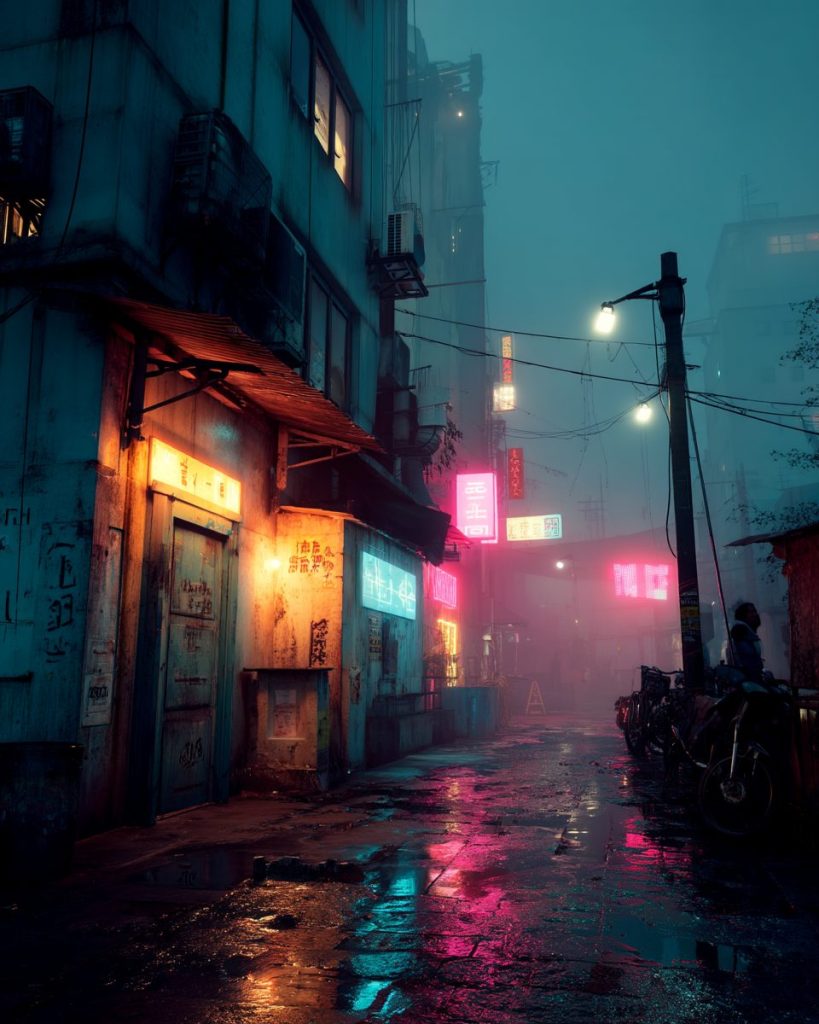 The Streets of Cyberpunk City AI Artwork 5