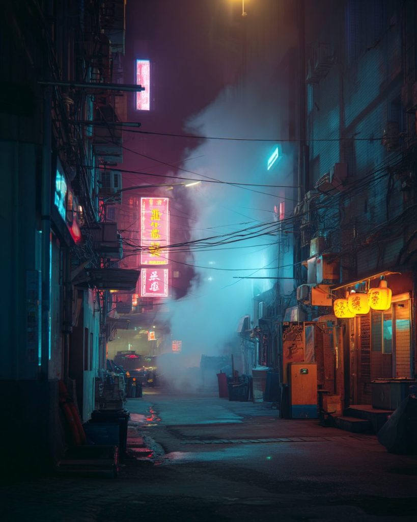 The Streets of Cyberpunk City AI Artwork 7