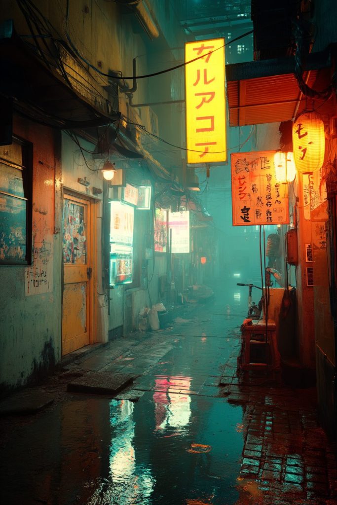 The Streets of Cyberpunk City AI Artwork 8